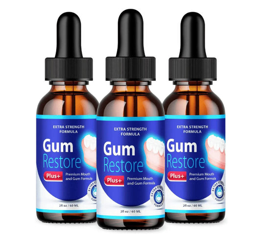 (3 Pack Gum) Restore Plus Official Formula to Fix Mouth Liquid Gum Restore Restoration Extra Strength Ingredients (3 Bottles)