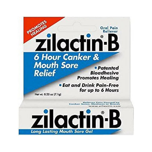 Zilactin B Long Lasting Mouth Sore Gel - 0.25 Oz(pack of 2)
