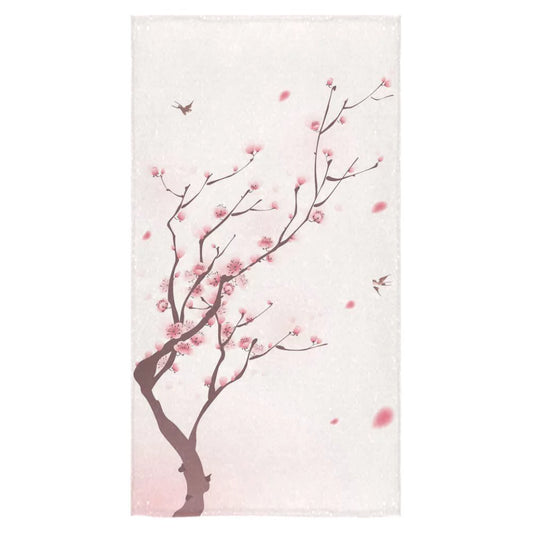 ZKGK Japanese Cherry Blossom Pink Sakura Floral Flower Birds in Spring Beach Bath Towels Bathroom Body Shower Towel Bath Wrap For Home Outdoor and Travel Use 30" x 56" Inche