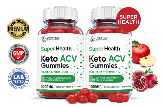 (2 Pack) Super Health Keto ACV Gummies 1000MG Dietary Supplement 120 Gummys